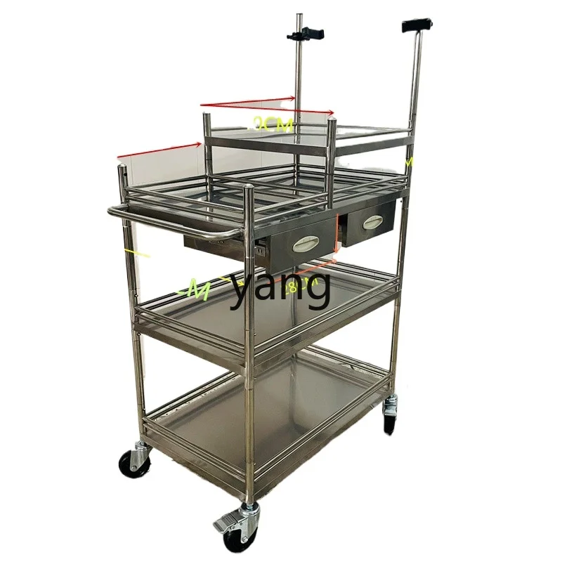 

YJQ size wheel stainless steel detachable outdoor live broadcast trolley with wheels portable rack