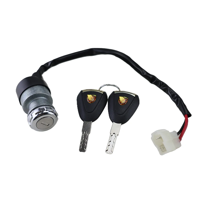 Electric Golf Cart Power Lock 2-Wire Start Switch Key universal Parts Lock Cylinder with Sleeve and Power Switch 3.202.02.020012