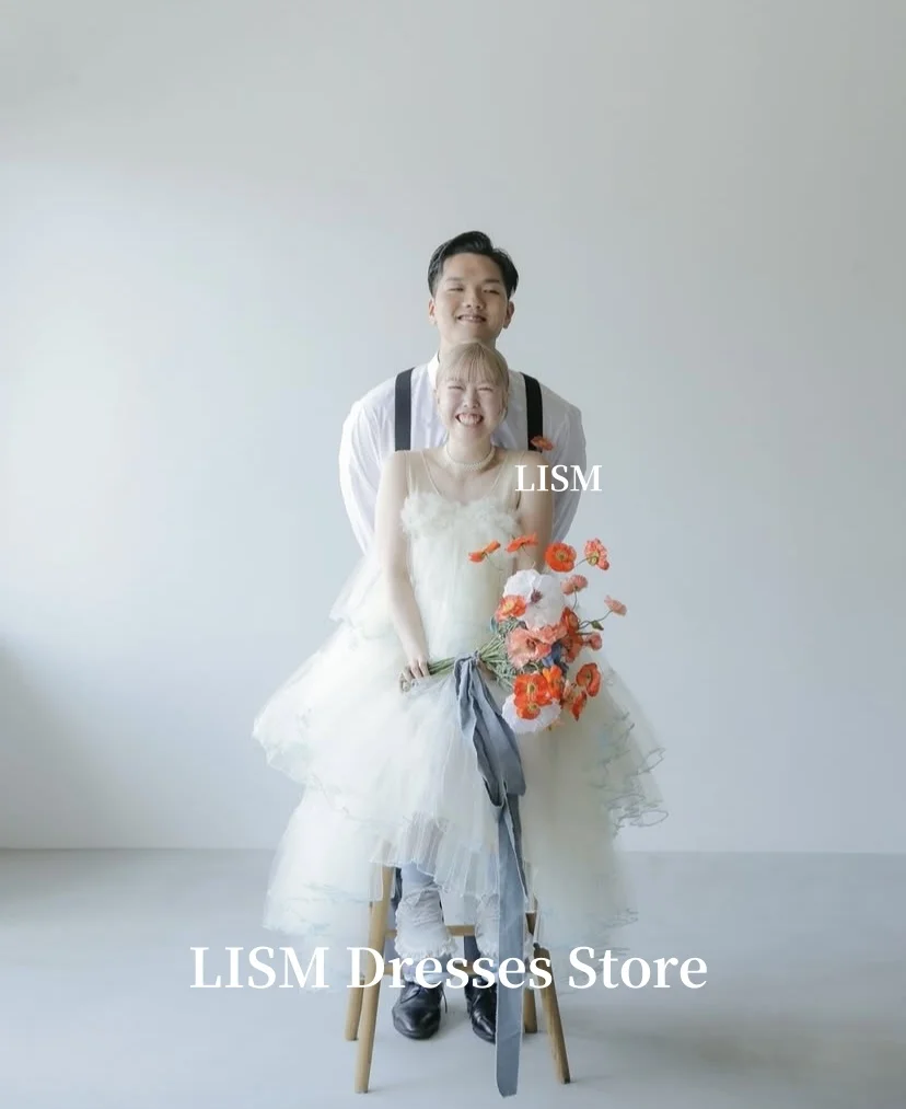 LISM Sweetheart Tiered A-Line Korea Wedding Dresses Soft Tulle Full Long  Sweet Bridal Gowns 웨딩드레스 Photo Shoot Customize