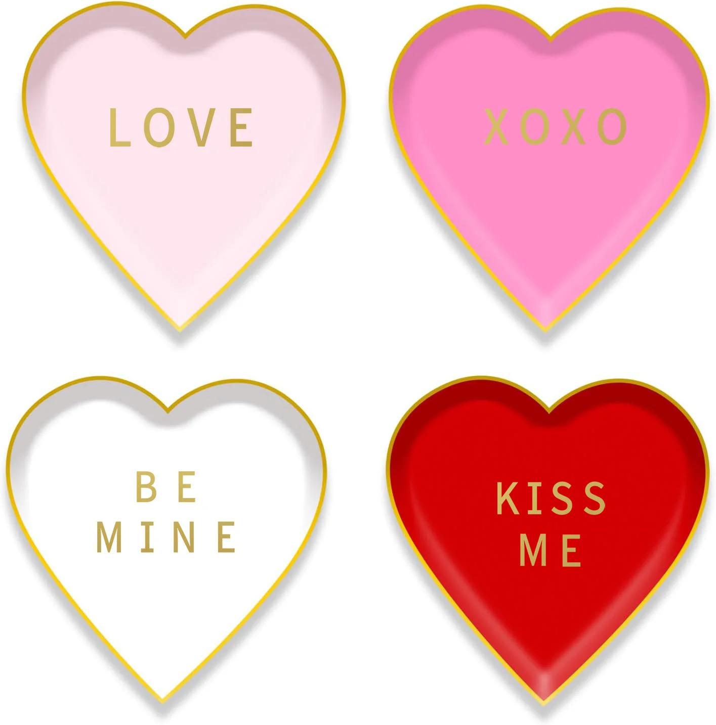 

48pcs Heart Shape Valentines Day Paper Plate, 9 inch Pink Red White Heart Shape for Valentine Day Party Favor Decorations