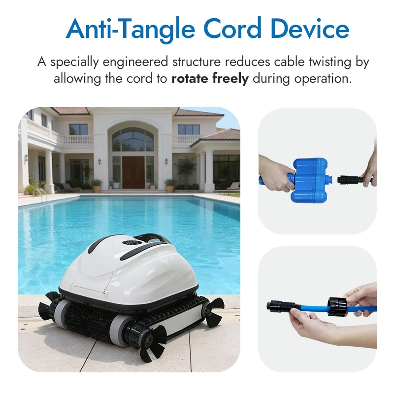 Strong Suction Automatic Corded Cleaning Robot Pool Vacuum Cleaner for Swimming Pool Outdoor Use