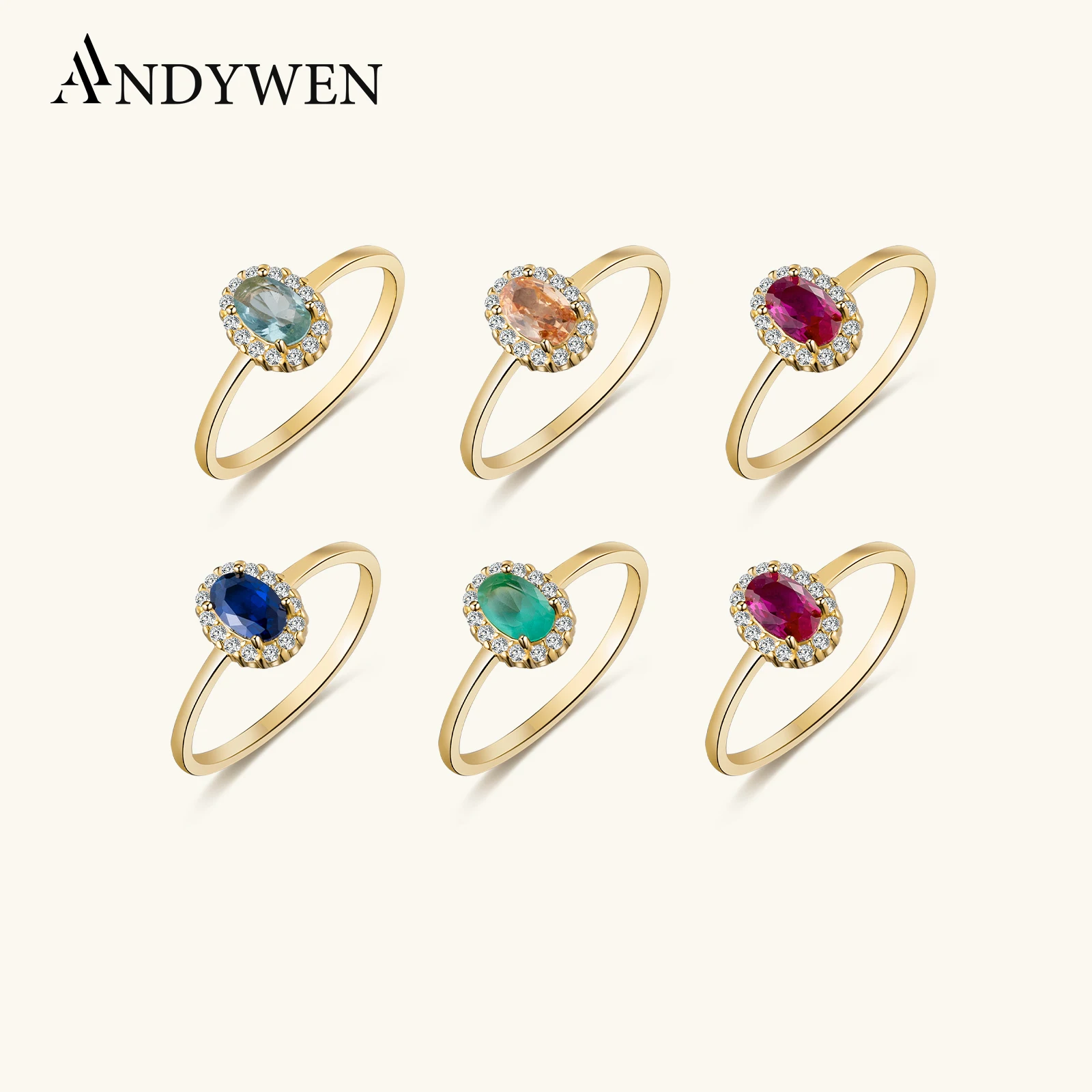 

ANDYWEN 100% 925 пробы Серебряный Золотой Anillo Roseton Aguamarina голубой цвет шампанского циркон женские роскошные изысканные ювелирные изделия с кристаллами