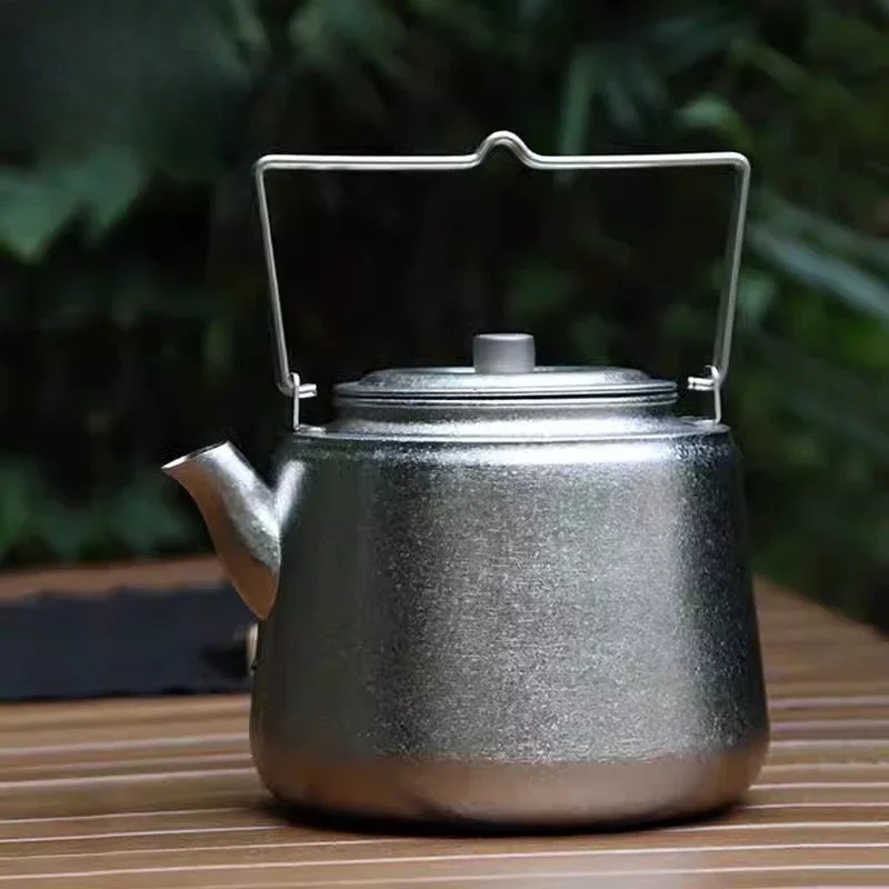 Pure titanium kettle retro outdoor portable kettle household ultra-light healthy large-capacity teapot