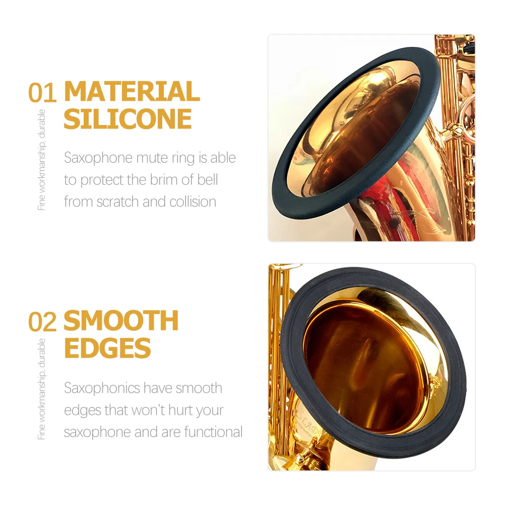

Saxophone Protective Cover Bell Protector Sound Muffler Mute Silicone Dampener Ring Instrument Accessories Noise Eliminating