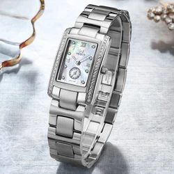 Classic square waterproof stainless steel material women's quartz watch