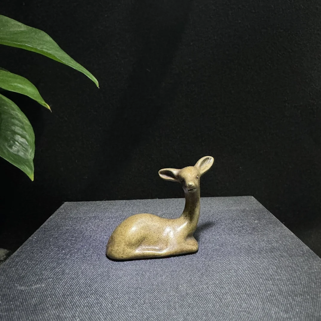 Brass Deer Figurine - Elegant Home Decor Statue for Car Entryway, Coffee Table, and Living Room Accent