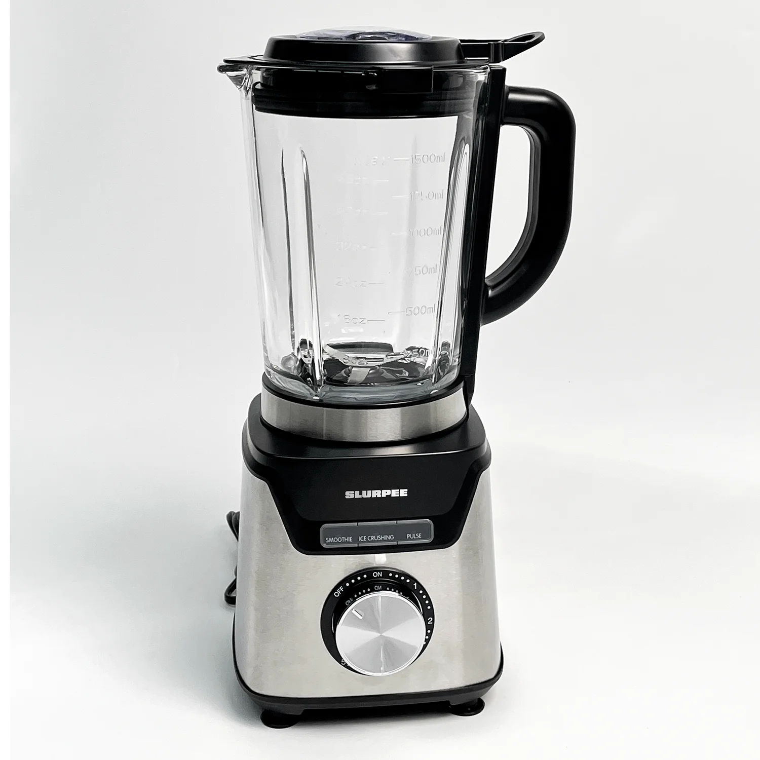 

SLURPEE Power Elite Wave Action Blender For Smoothies, 40 Oz Glass Jar, 12 Functions Including Puree, Crush Ice, Black, 700 Watt