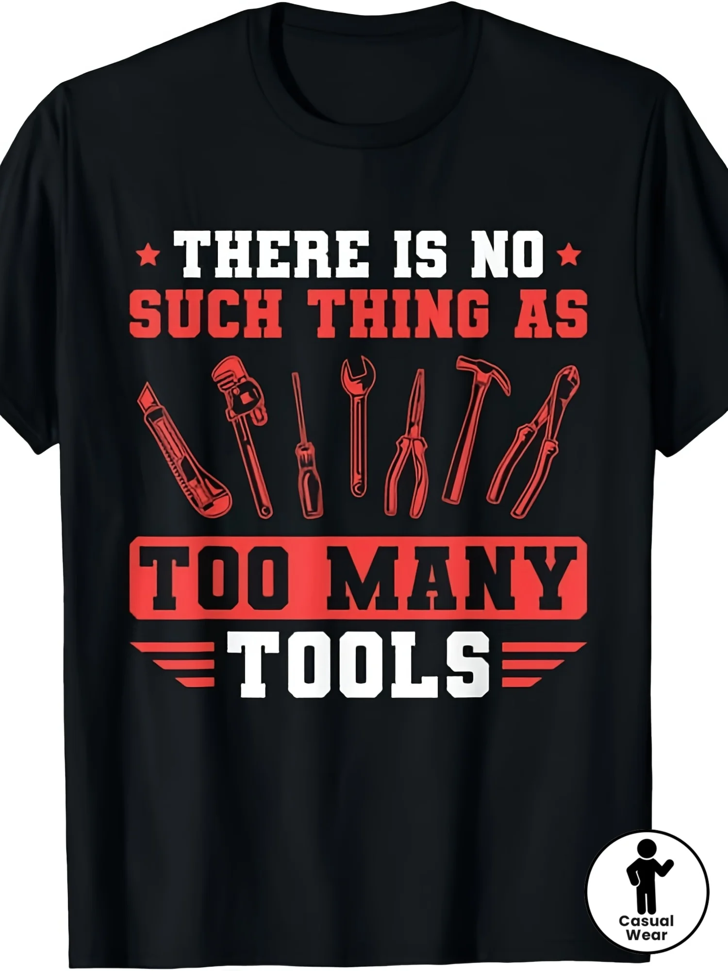 Too Many Tools Mechanic Graphic Tee Vintage Pure Cotton Round Neck Casual T-Shirt for Men