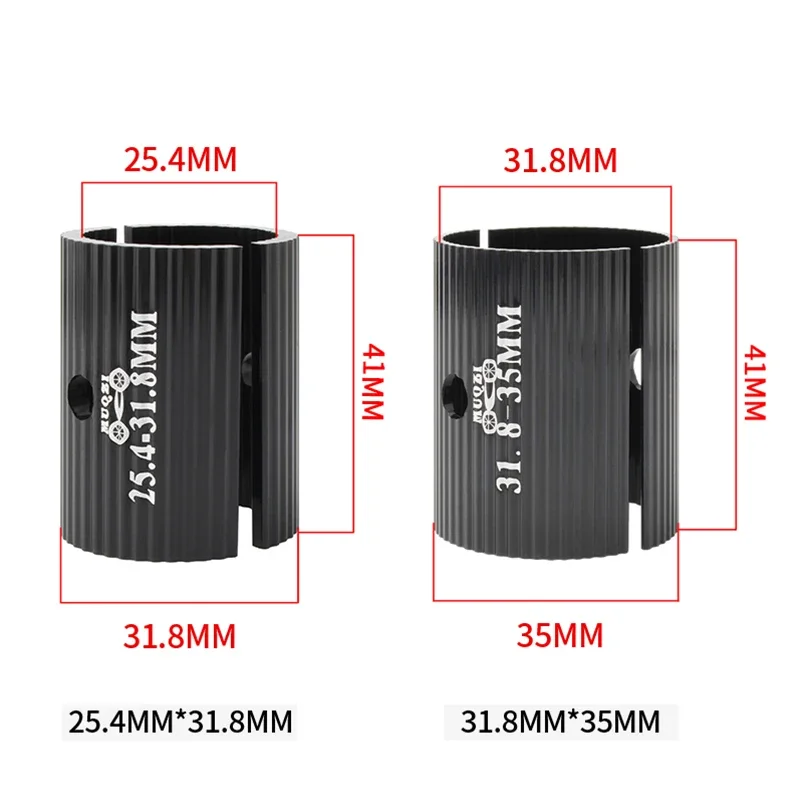 1 زوج دراجة المقود تحويل الرقائق 25.4 مللي متر إلى 31.8 مللي متر 31.8 مللي متر إلى 35 مللي متر فتحة ضبط محول الجبلية الطريق دراجة المخفض