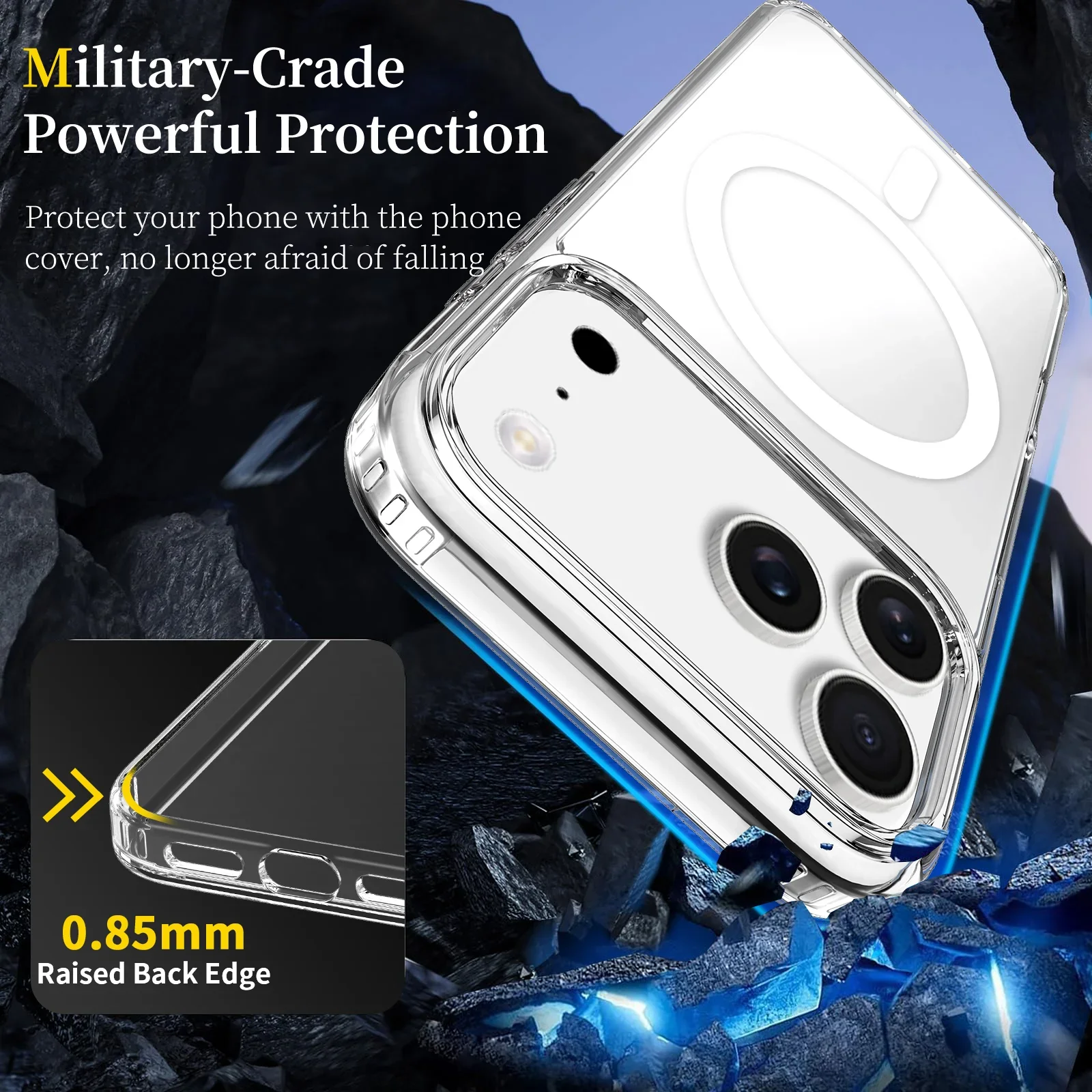 

Soft shell matching Transparent Shell 2mm PC Clear Cover For Magsafe Wireless Charge Magnetic Case For iPhone 17/Pro Max/Pro/Air