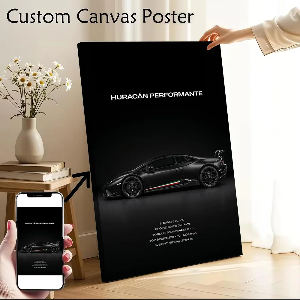 Supercari Huracán Performante Canvas Poster Wall Art Customizable High Quality Printed Picture for Home Decor Ornaments Painting
