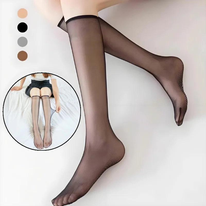 

Носки телесного цвета до середины икры для женщин, летние прозрачные чулки до щиколотки, мягкие эластичные носки с защитой от бега, тон кожи, консилер, носки