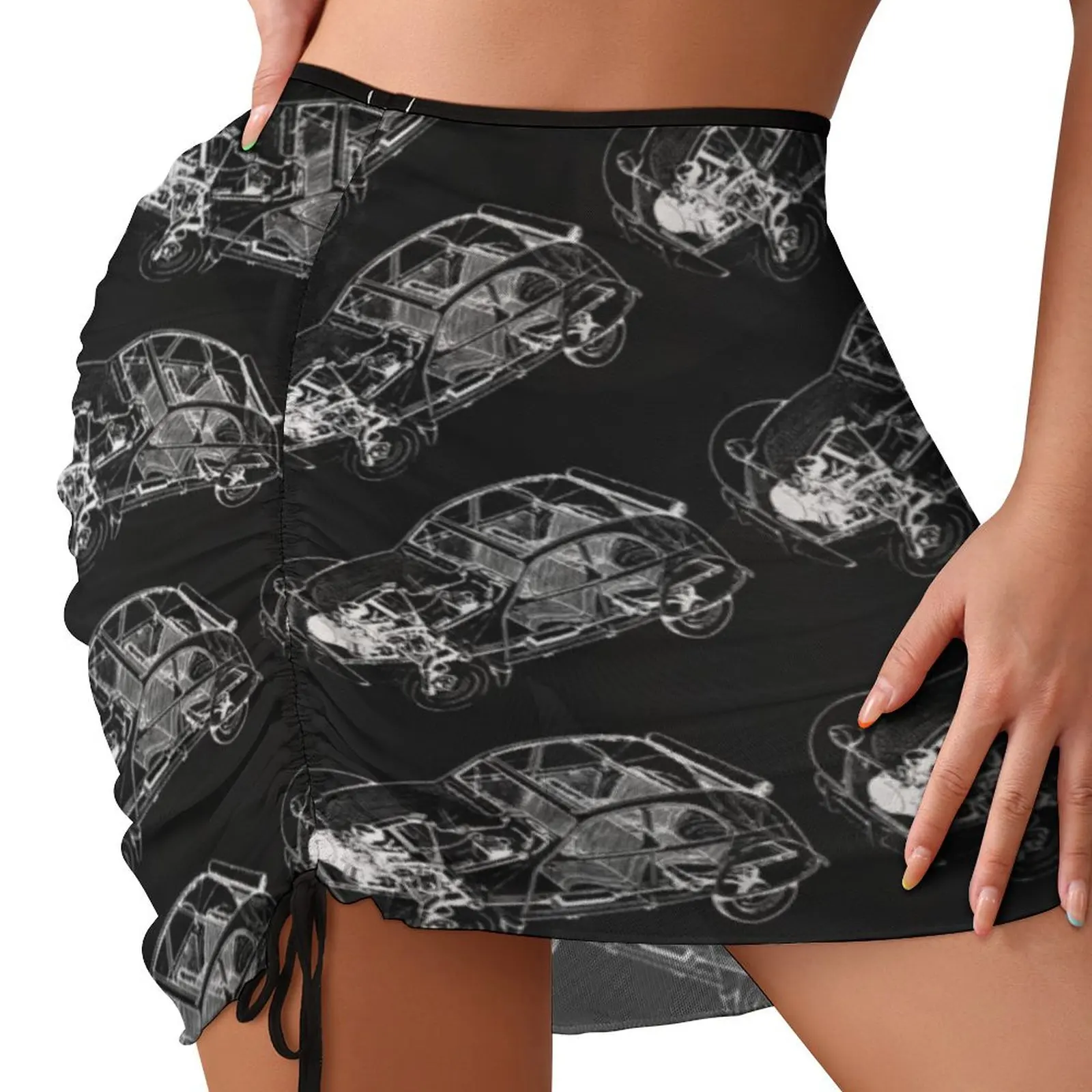 

Classic Car French 2cv Beach Skirt women's stylish skirts Summer women's clothing