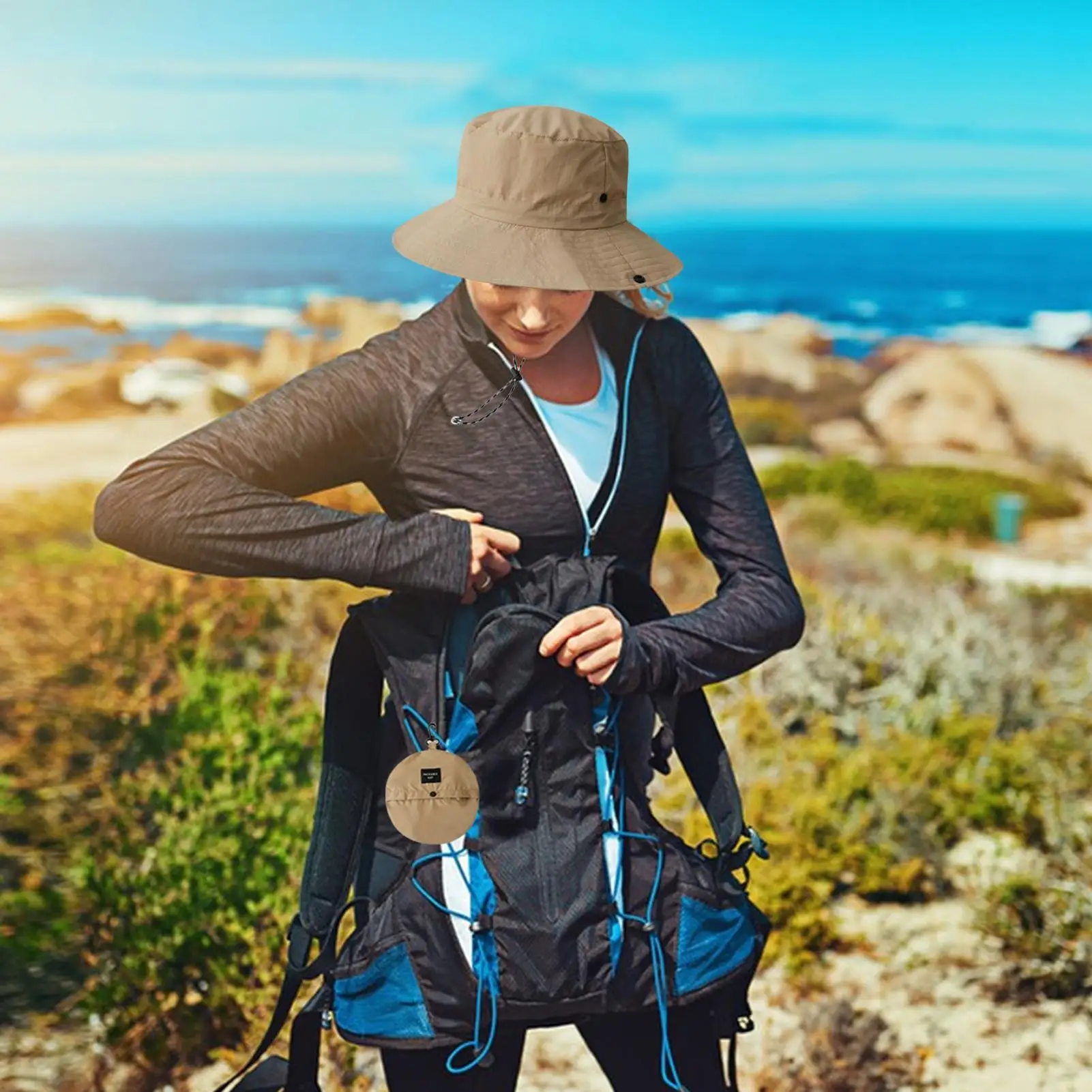 

Women Bucket Hat Outdoor Beach Bucket Hat Foldable Headwear Hot Weather Fashion For Teens Adults Men Commuting Travel Camping