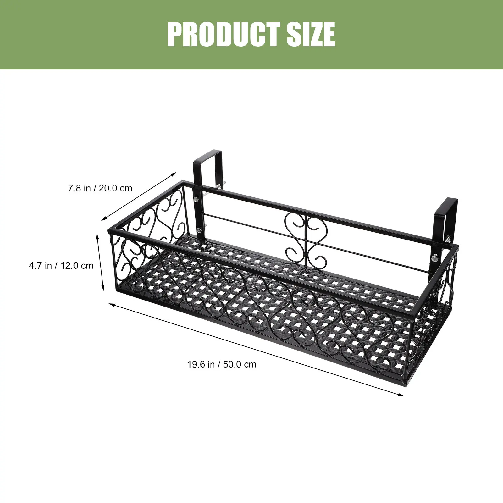 1Pcs Suspended Flowerpot Rack Premium Iron Hanging Flower Holder for Fences Balcony Railings Outdoor Plants Display Shelf view 2