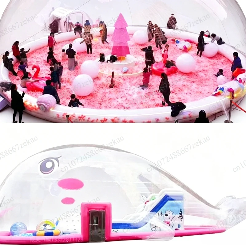 Large Inflatable Play House Kids Outdoor Jumping Bounce House With Ball Pit