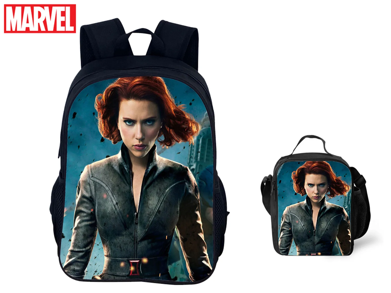 

Black Widow Classic Student Schoolbag Set-Lightweight Trendy Backpack and Insulated Lunch Tote for Boy Girl