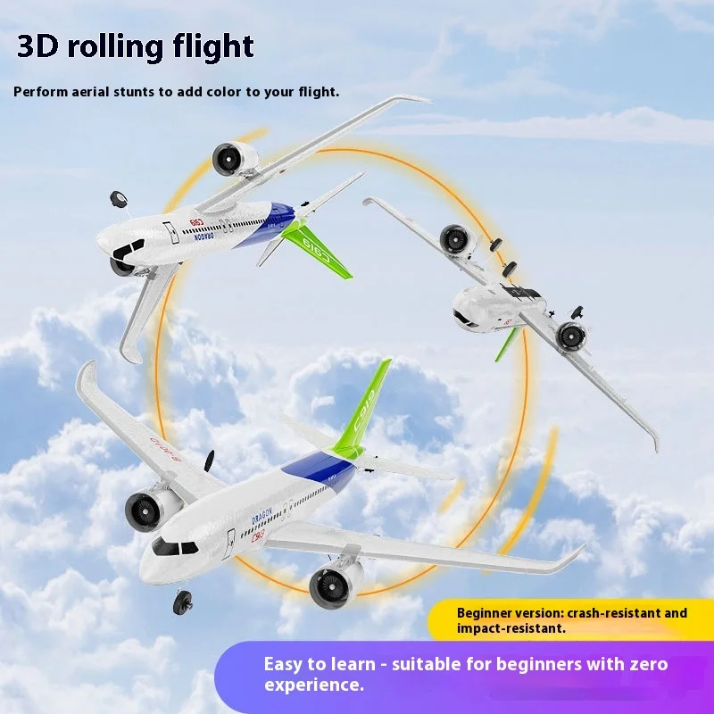 New 3-Channel Remote Control Aircraft C919 Culvert Airliner Boeing 787 Glider Epp Foam Fixed Wing Aircraft Model Gift For Boys