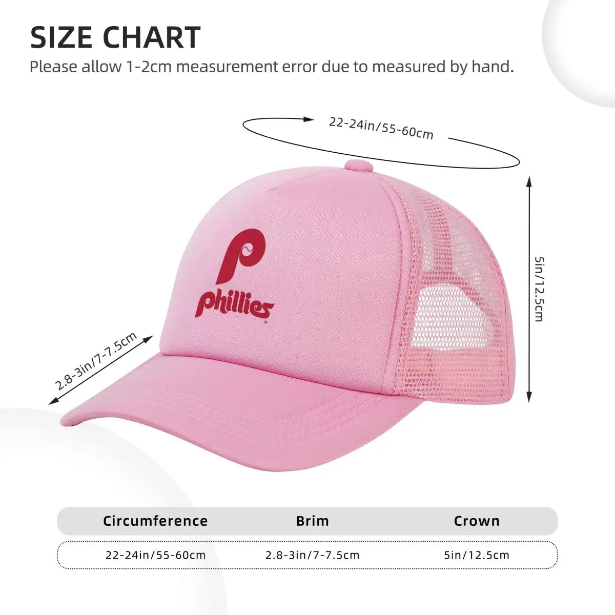 Phillies - City Mesh Baseball Caps Snapback Fashion Baseball Hats Breathable Casual Casquette Outdoor Unisex