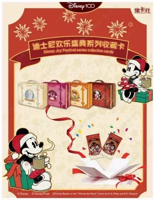 Disney 100th Anniversary Happy Celebration Cards Mickey Friends Zootopia Stitch Bear Collection Card Kids Toy Gift