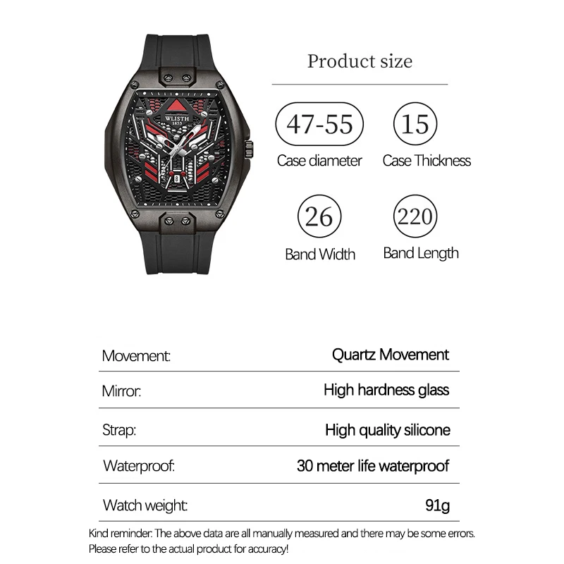 ZH142 ファッショナブルでカジュアルなメンズウォッチ、クールなスポーツカレンダー、防水メンズウォッチ、トレンディな時計、ギフト、男性用腕時計