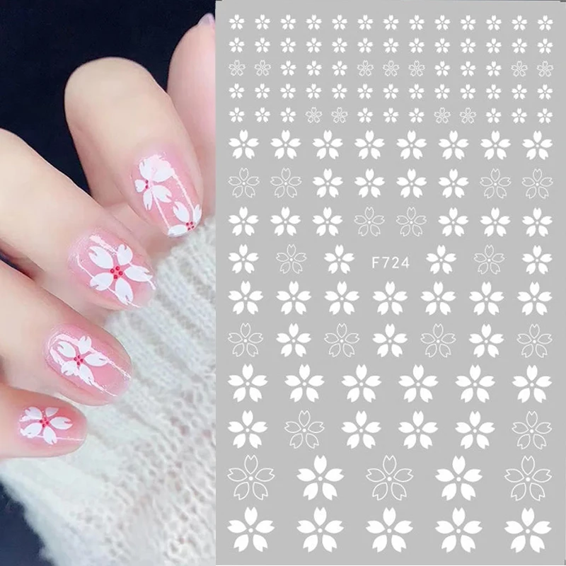 New Ins Vintage Floral Nail Stickers Halo Dyed Flower Design Self-Adhesive Durable Unique Versatile DIY Manicure Decals