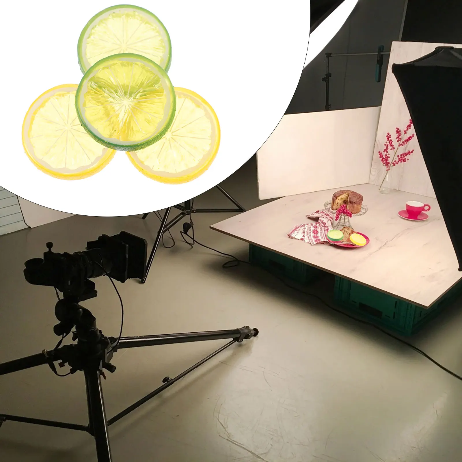 

24 Pcs Artificial Lemon Slices Decorations Simulation Fruits PVC Material Kitchen Table Centerpieces Photography Props Wedding