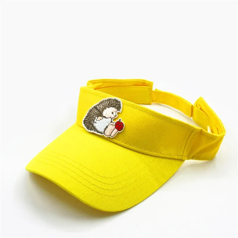 Spring Summer Cotton Hedgehog Animal Embroidery Visors Baseball Cap Adjustable Snapback Cap for Men and Women 198