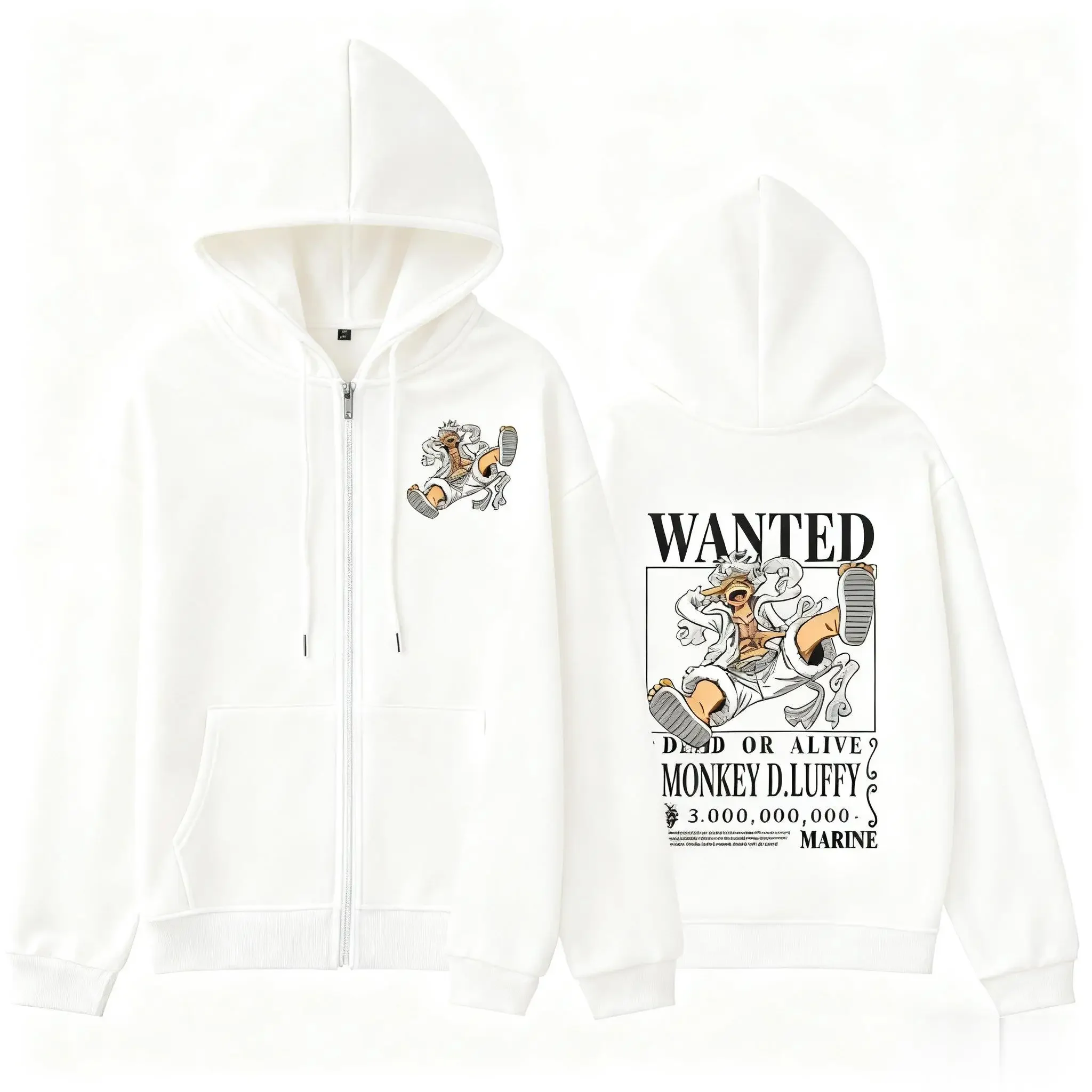 Unisex One Piece Zipper Hoodie Men Women Anime Streetwear Oversized Casual Cosplay Pullover 2026 Winter Long Sleeves Jacket