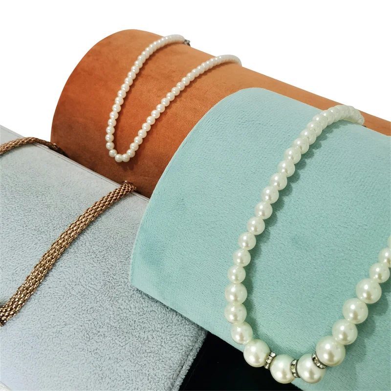 Velvet Jewelry Organizer Display Stand Window Counter Semicircle Shape Bracelet Storage Plate Necklace Pendant Quality Organizer