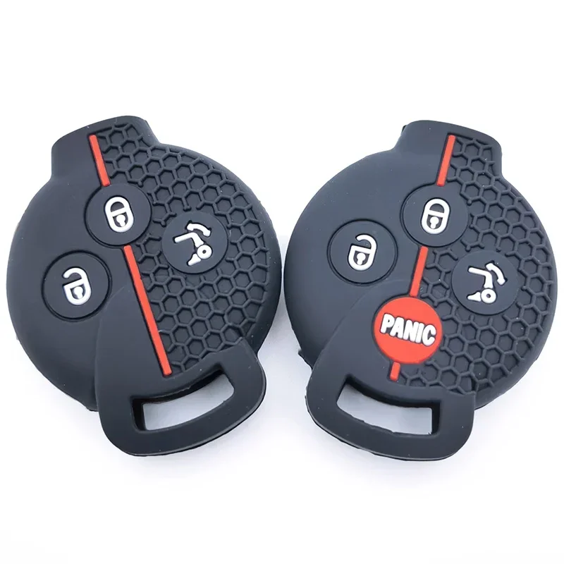 For Benz Smart 450 City Coupe Cabrio Crossblade Fortwo Roadster K for Benz Brabus 451 3/4 Buttons Silicone Car Key Case Cover
