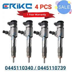 4 PCS 0445110340 Nozzle Injector 0445110739 Diesel Fuel Injector 0986435203 Auto Fuel Injector for Citroen Ford Peugeot