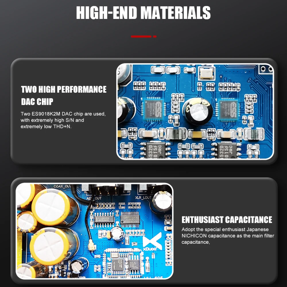 XDUOO MU-605 Audio Receiver Converter Bluetooth 5.1 DAC ES9018K2M*2 LDAC 24Bit 96kHz Hi-Res XLR RCA AES Coaxial Optical Output