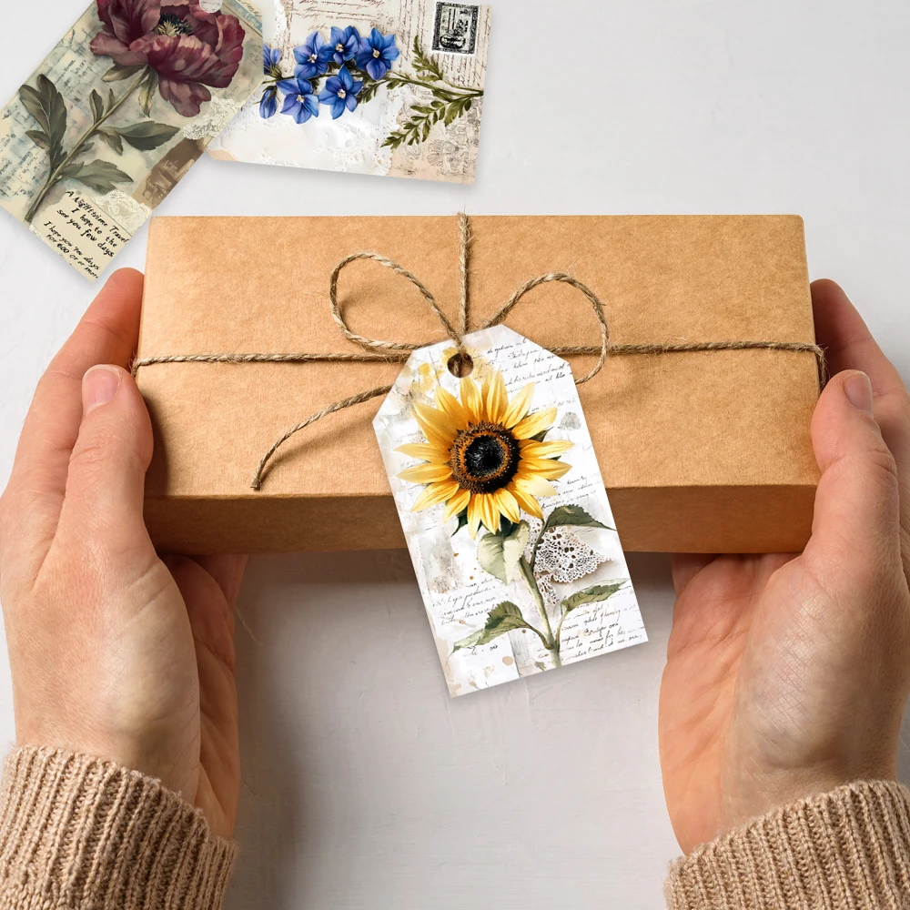 40 шт., декоративные бирки с розами, подарочные бирки, украшения для вечеринок, карты «сделай сам», упаковочные украшения, карточки для вечеринок, подарочный шпагат