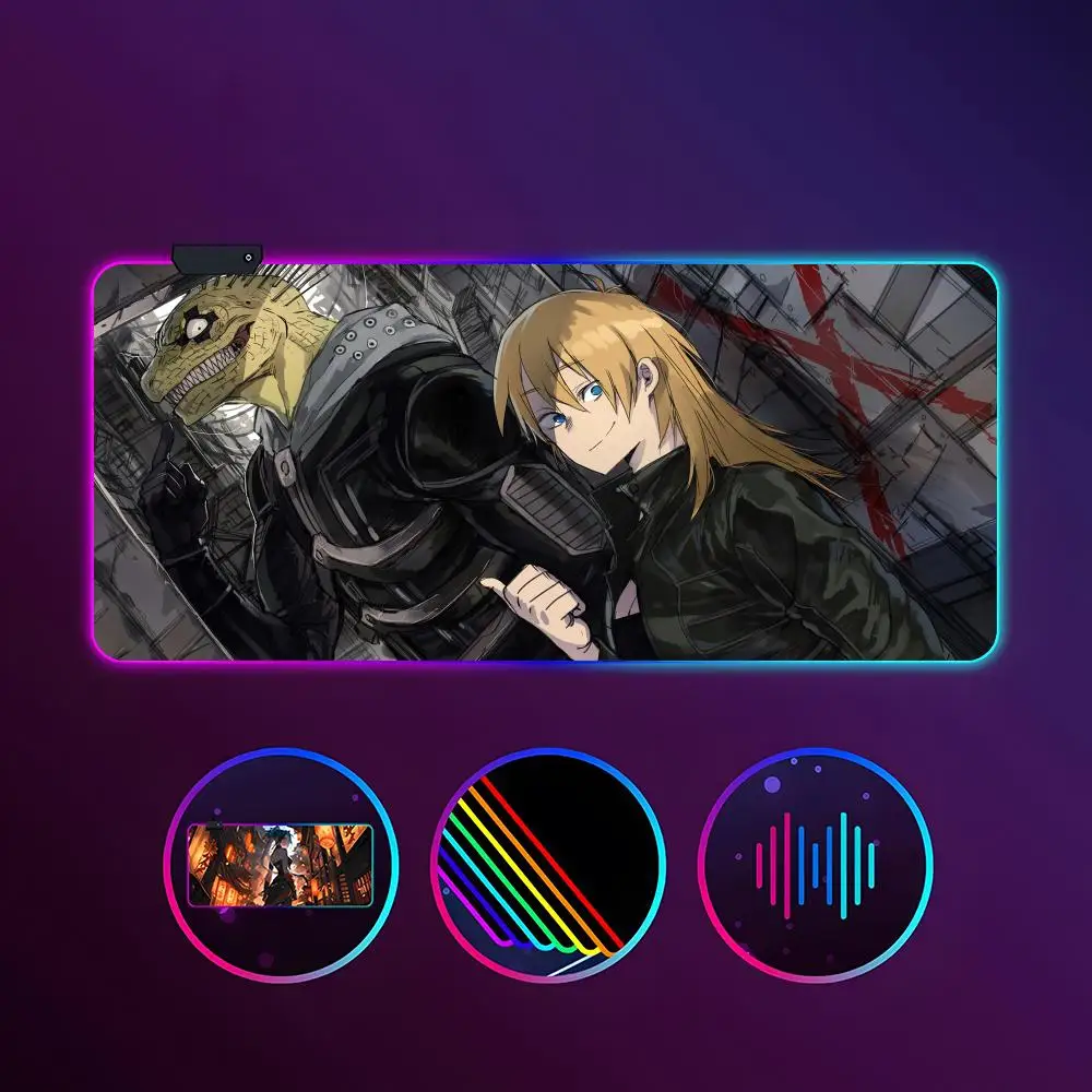 

Anime Dorohedoro Mouse Pad RGB Luminous 900X400mm Large Table Mat Non-slip Extra Large Game Office Mouse Pad