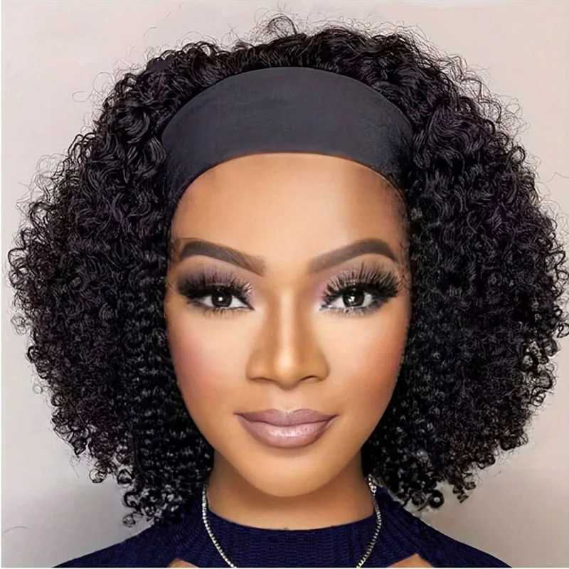 European and American fashion wigs made of high-temperature fiber, African gradient women's medium-long fluffy small curly ice s