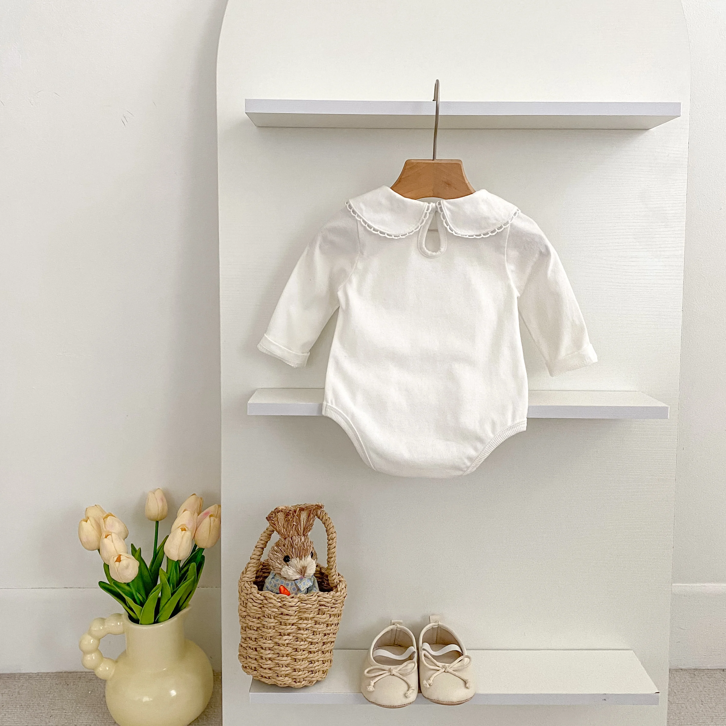 Neue Baby Mädchen Strampler Baby Mädchen Kleidung Kleinkind Neue Kragen Strampler Frühling Baumwolle Weiß Infant Baby Mädchen Overall Säuglings Kleidung – Detail 26