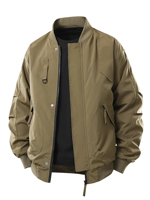 

Men's Faionable Baseball Collar Jaet 2025 New Sle Spring Autumn Versatile Flight Suit Stand Collar Jaet with Large Po...