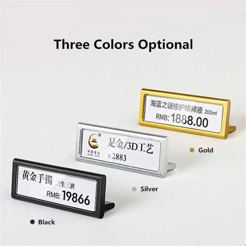 5pcs 6cm X 2cm Metal Mini Sign Display Holder Price Card Tag Label Counter Top Ticket Paper Holder Stand