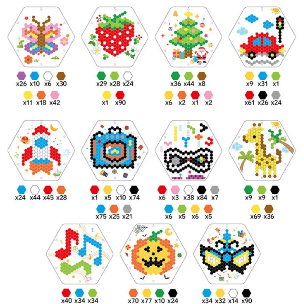 3D Pegboard Puzzle Set Mushroom Shaped Pegs Colorful Patterns DIY Peg Art Building Toy Hand Eye Coordination Perforated Board