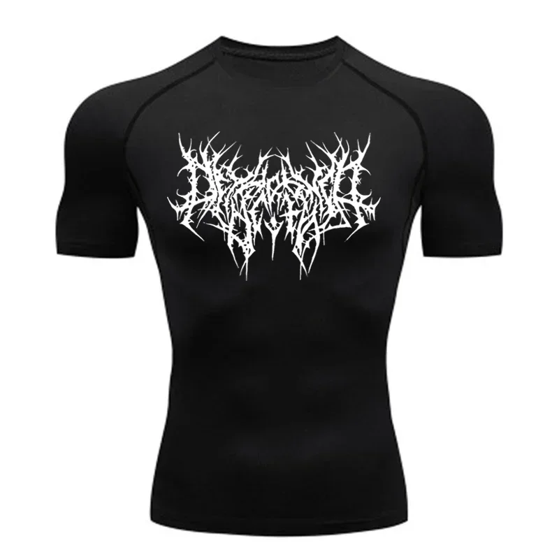 Herren T-Shirt Laufshirt Sport Kompressionsshirt Fitness Oberteil Schnelltrocknend Eng Anliegendes Training Gym Sport Laufshirt Trikot