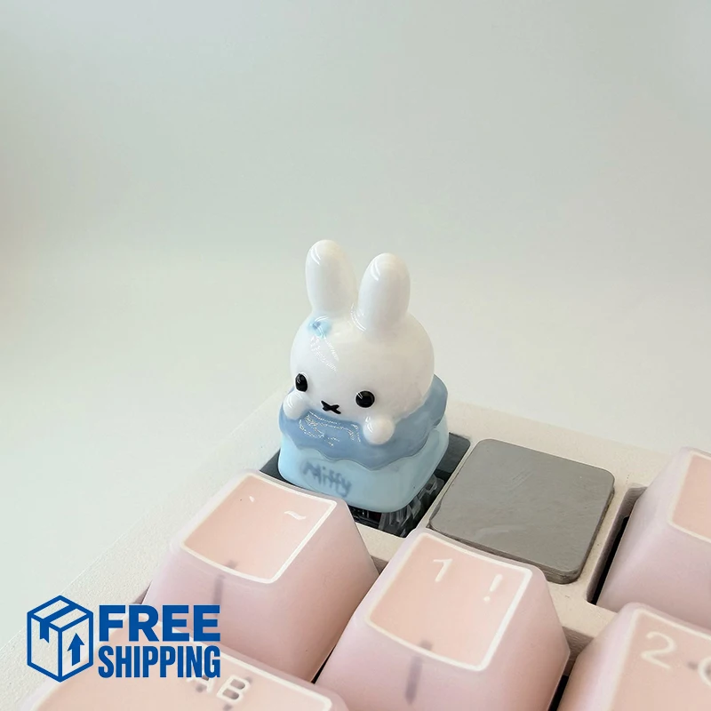

Милый кейкап с кроликом Миффи для механической клавиатуры, мультяшный кейкап, аксессуар для игровой клавиатуры, идеальный подарок для девочек-фанаток
