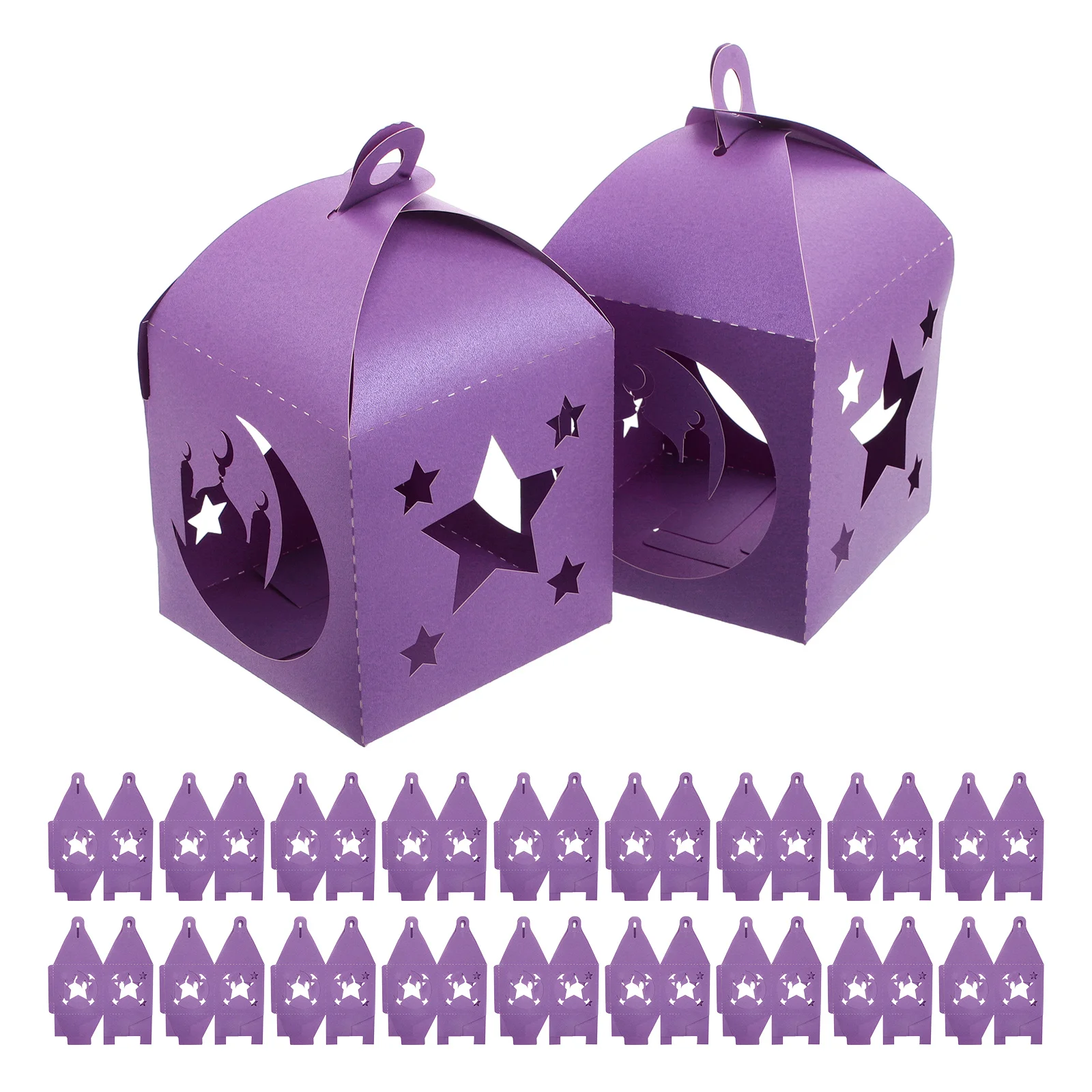 

25Pcs Party Favor Boxes Hollow Out Ramadan Star and Containers Small Eid Treat Boxes Muslim Festival Lantern Decor