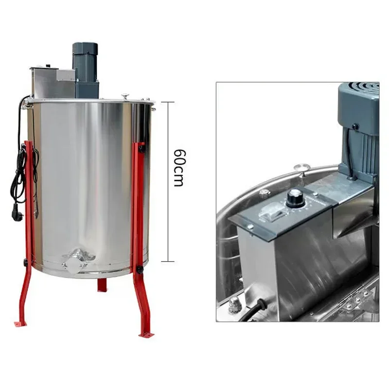 220V/110V Electric Honey Extractor, 304 Stainless Steel 4-Frame Honey Separator, Honey Centrifuge for Beekeeping (Customized)