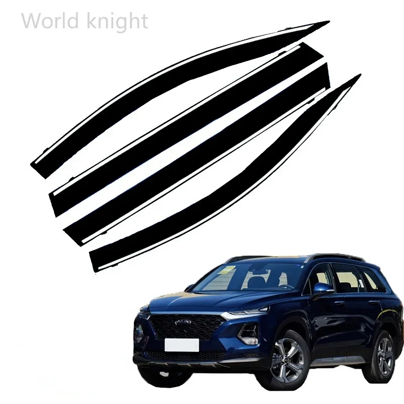 For Hyundai Santa Fe SantaFe 2019 2020 2021+ Car Window Visor Wind Rain Sun Smoke Guard Deflector Vent Shade Shelter Protector