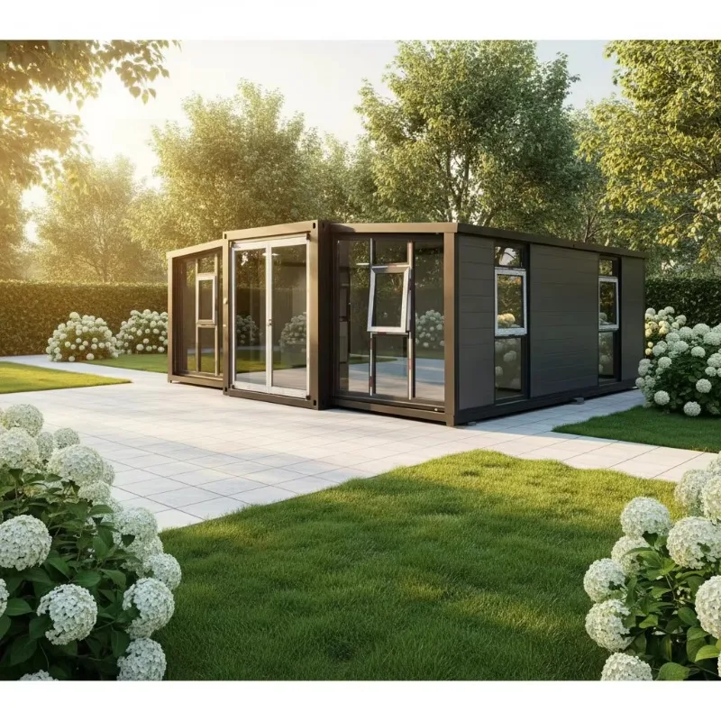 20ft Expandable Container House Steel Structure Container House 1-2 Bedrooms Luxury Model Modern Mall Office Use Prefab Home