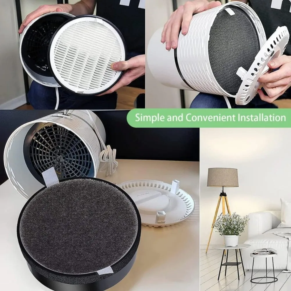 

Dust Filter For Home Activated Carbon Filter 19.2*19.2*6.4cm Air Purifier Filter Replacement Energy Efficient For LV-H132