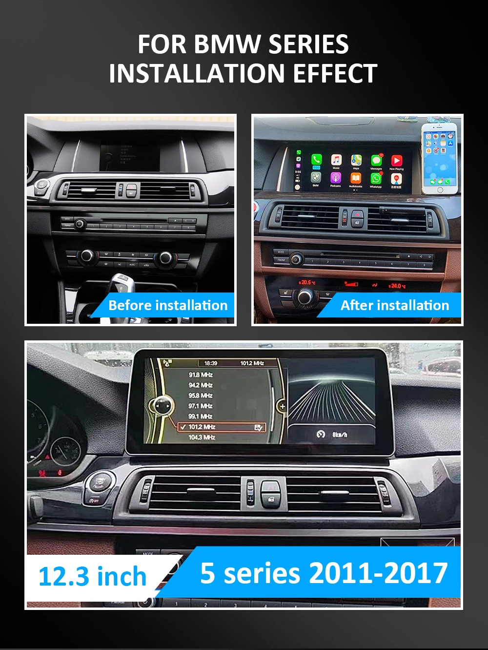 Wireless Apple CarPlay Android Auto HiCar For BMW 1 2 3 5 6 Series E60 F10 GT E90 X1 E84 X3 E83 X4 X4 X6 E70 Car Mirror Link