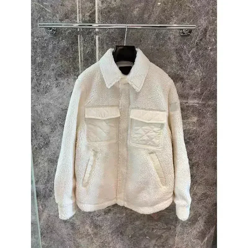 AI0 Sherpa Edge Shacket, abrigos para mujer, abrigo de lana de cordero sintética, chaqueta holgada de franela de un solo pecho de manga larga con solapa, prendas de vestir exteriores