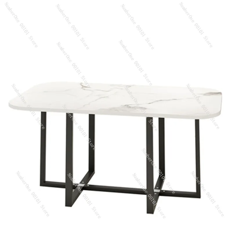 Small Conference Table for 6-Person Meetings, Rectangular Dining Table for Office Reception and Negotiation,Practical Conference